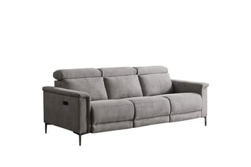 Reclinersofa uten hjørne Loft24 3-seters sofa Lund cognac Ljusgrå