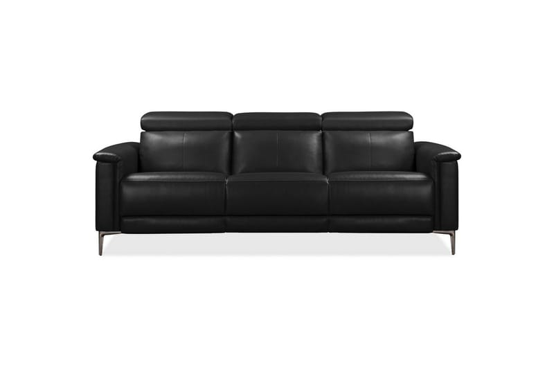 Reclinersofa uten hjørne Loft24 3-seters sofa Lund cognac Svart - Møbler - Sofaer - Sofa 3 seter