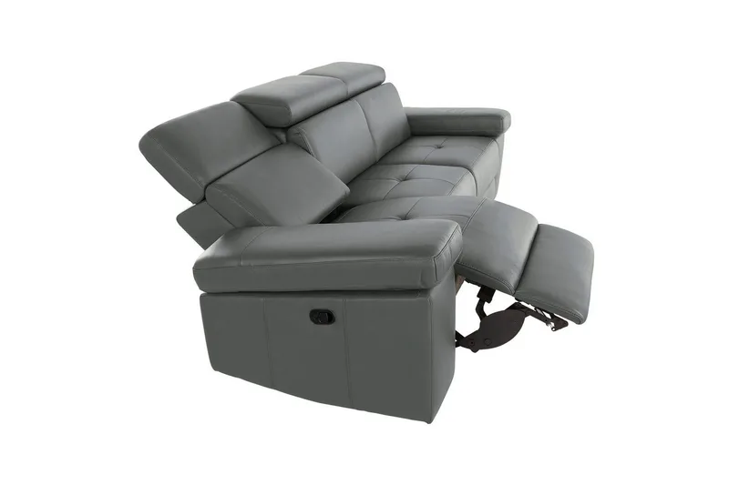 Reclinersofa uten hjørne Loft24 3-seters sofa Rayland Grå - Møbler - Sofaer - Sofa 3 seter