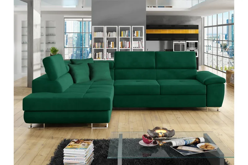 Reginia Sovesofa Med Sjeselong 3-Seter, Grønn