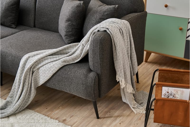 Revos 4-seters Sofa med Divan - Antrasitt - Møbler - Sofaer - Sofa med sjeselong
