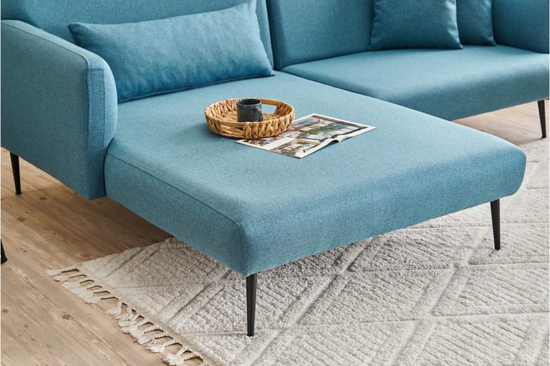 Revos 4-seters Sofa med Divan - Turkis - Møbler - Sofaer - Sofa med sjeselong