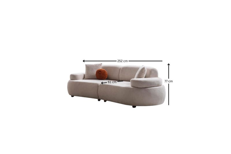 Rio Sofa 3-seter - Kremhvit - Møbler - Sofaer - Sofa 3 seter
