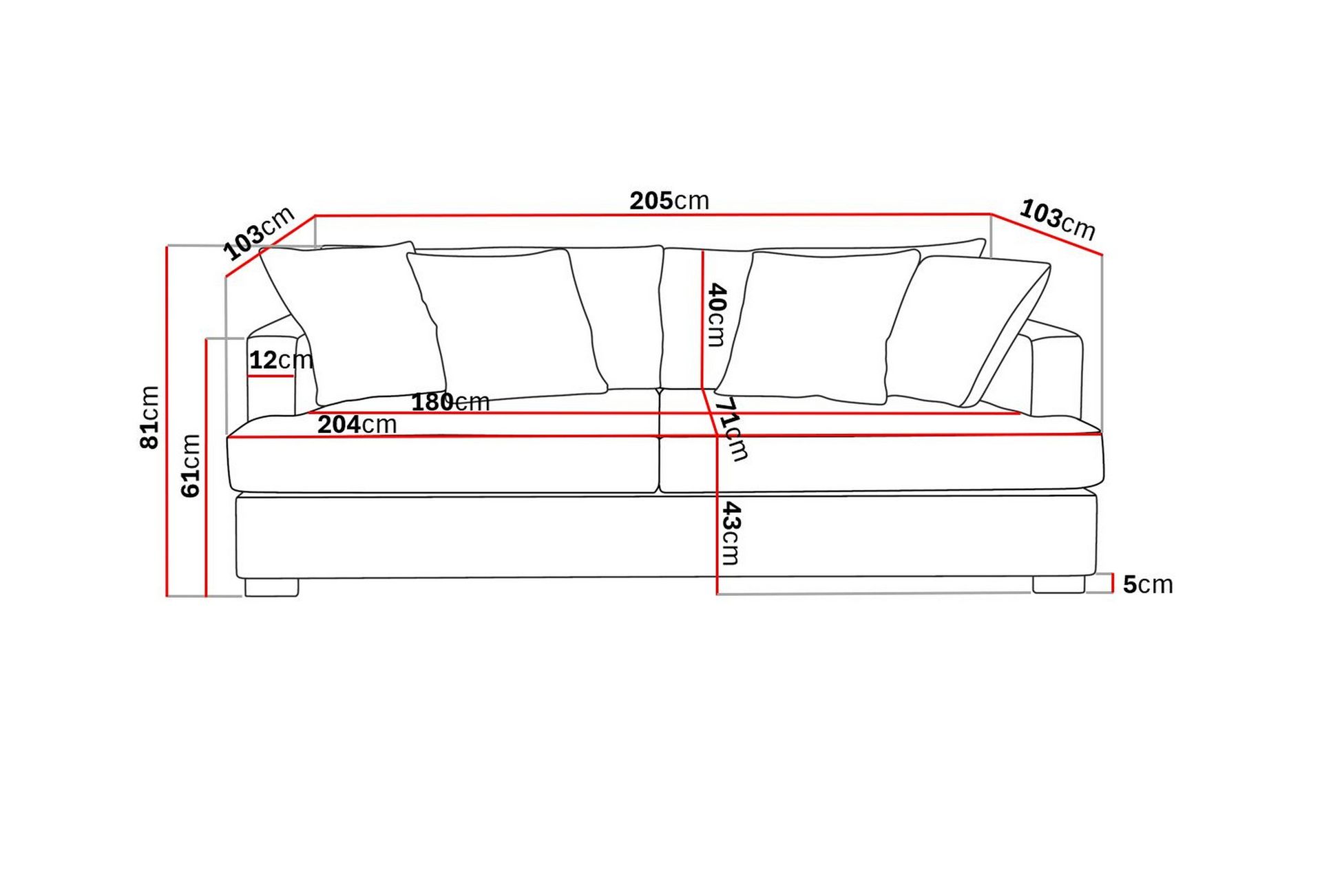 Rossita 3-seters Dyp Sofa i Bouclé - Beige - Møbler - Sofaer - Sofa 3 seter