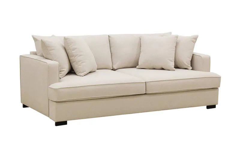 Rossita 3-seters Dyp Sofa i Bouclé - Beige - Møbler - Sofaer - Sofa 3 seter