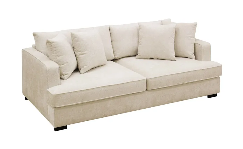 Rossita 3-seters Dyp Sofa i Chenille - Beige - Møbler - Sofaer - Sofa 3 seter