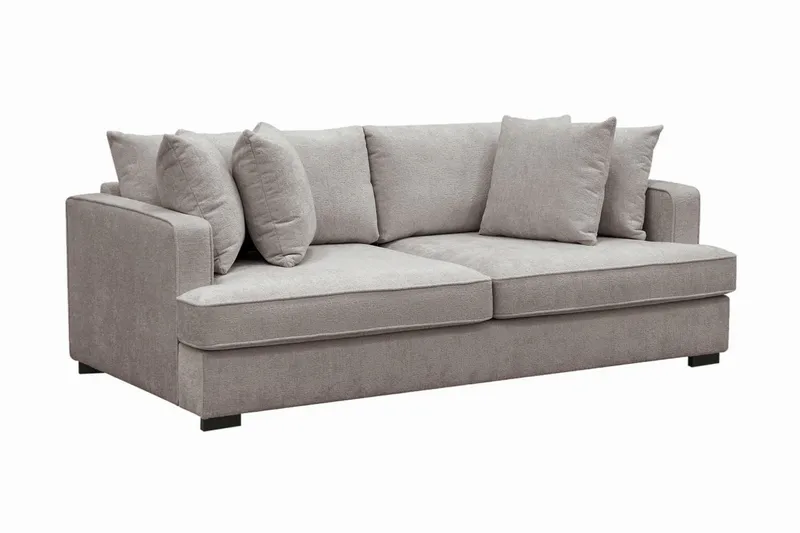 Rossita 3-seters Dyp Sofa i Chenille - Grå / Brun - Møbler - Sofaer - Sofa 3 seter