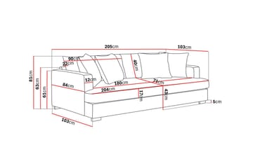 Rossita 3-seters Dyp Sofa i Chenille - Grå - Møbler - Sofaer - Sofa 3 seter