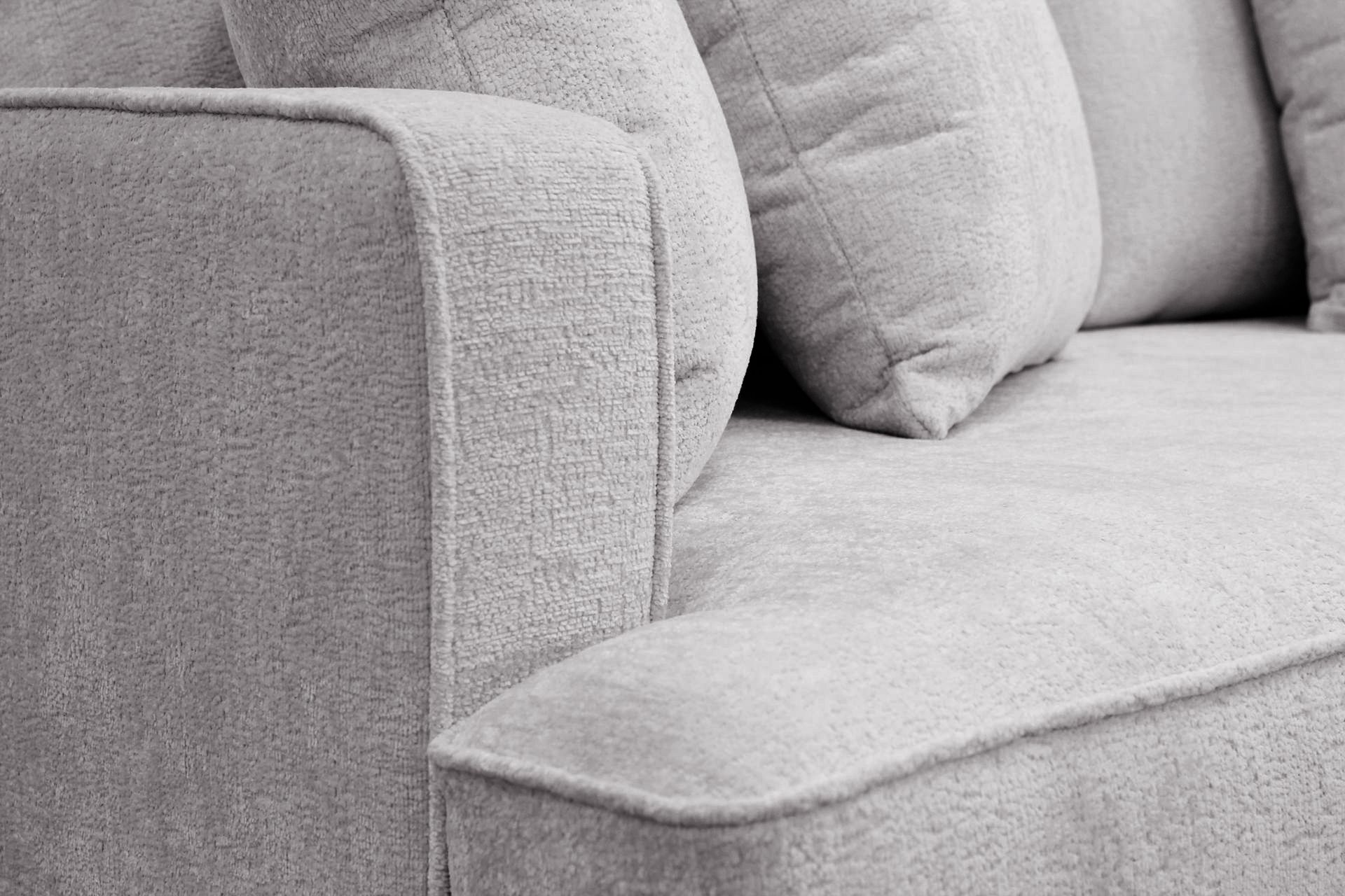 Rossita 3-seters Dyp Sofa i Chenille - Grå - Møbler - Sofaer - Sofa 3 seter