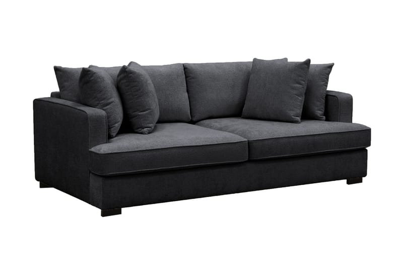 Rossita 3-seters Dyp Sofa i Chenille - Svart - Møbler - Sofaer - Sofa 3 seter