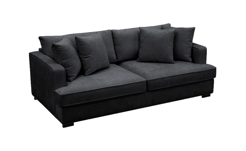 Rossita 3-seters Dyp Sofa i Chenille - Svart - Møbler - Sofaer - Sofa 3 seter