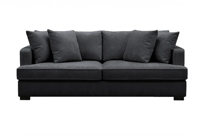Rossita 3-seters Dyp Sofa i Chenille - Svart - Møbler - Sofaer - Sofa 3 seter