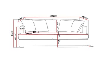Rossita 3-seters Dyp Sofa i Chenille - Svart - Møbler - Sofaer - Sofa 3 seter