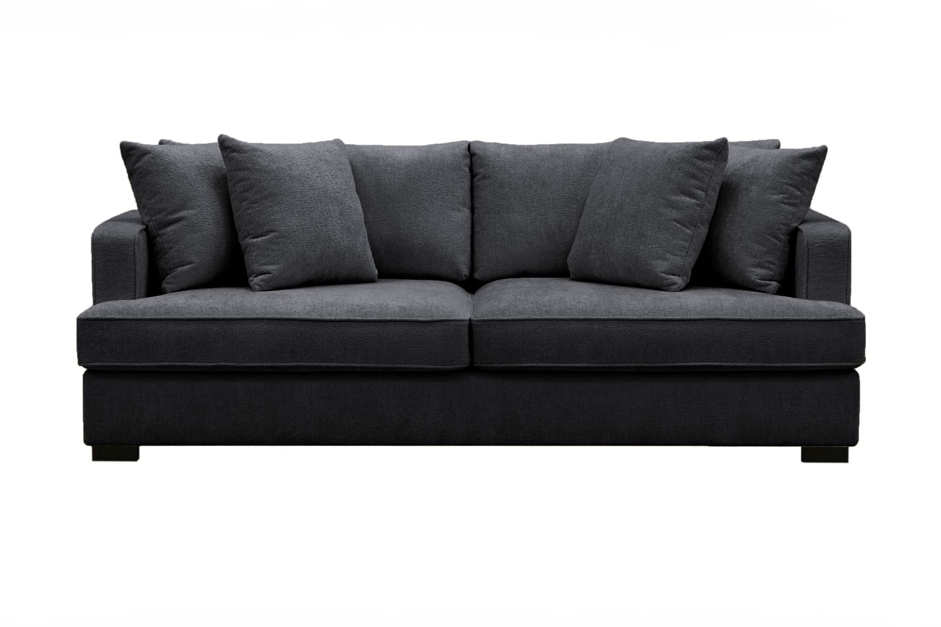 Rossita 3-seters Dyp Sofa i Chenille - Svart - M�øbler - Sofaer - Sofa 3 seter