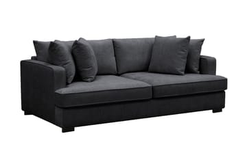 Rossita 3-seters Dyp Sofa i Chenille - Svart - Møbler - Sofaer - Sofa 3 seter