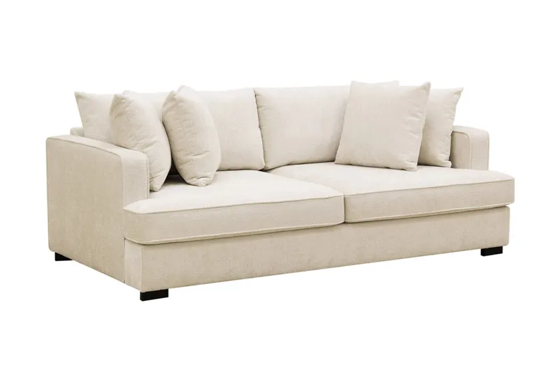 Rossita 3-seters Dyp Sofa i Chenille - Trenza 06, Beige Chenille - Møbler - Sofaer - Sofa 3 seter