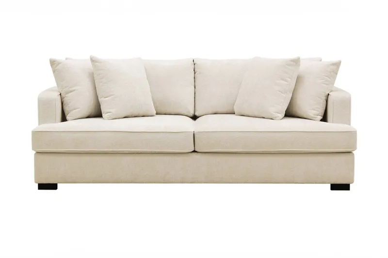 Rossita 3-seters Dyp Sofa i Chenille - Trenza 06, Beige Chenille - Møbler - Sofaer - Sofa 3 seter