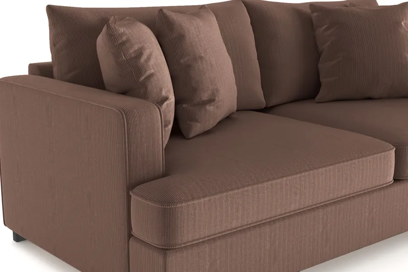 Rossita 3-seters Dyp Sofa i Kordfløyel - Brun - Møbler - Sofaer - Sofa 3 seter