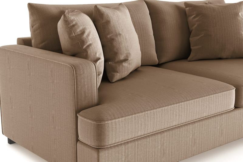 Rossita 3-seters Dyp Sofa i Kordfløyel - Brun - Møbler - Sofaer - Sofa 3 seter