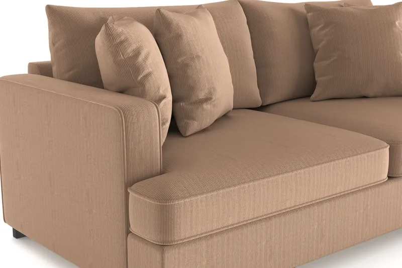 Rossita 3-seters Dyp Sofa i Kordfløyel - Brun - Møbler - Sofaer - Sofa 3 seter