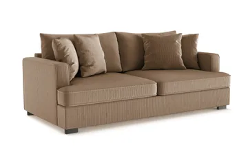 Rossita 3-seters Dyp Sofa i Kordfløyel - Brun - Møbler - Sofaer - Sofa 3 seter
