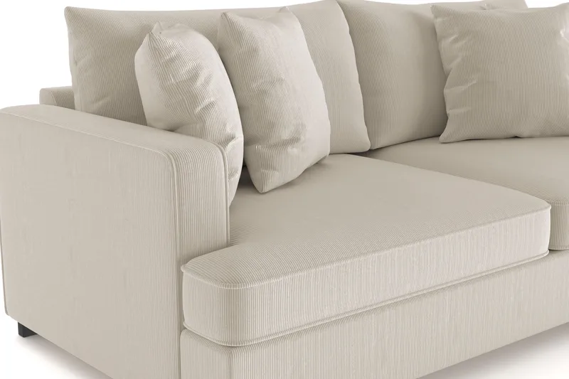 Rossita 3-seters Dyp Sofa i Kordfløyel - Greige - Møbler - Sofaer - Sofa 3 seter