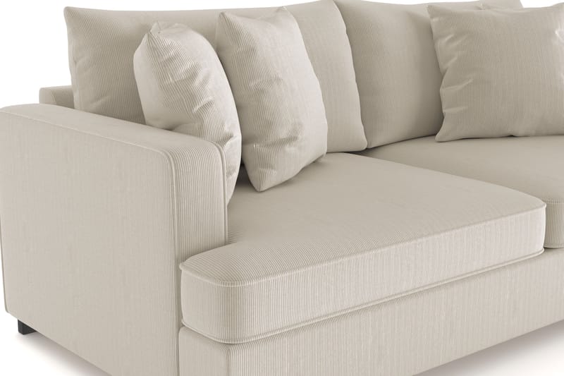 Rossita 3-seters Dyp Sofa i Kordfløyel - Greige - Møbler - Sofaer - Sofa 3 seter