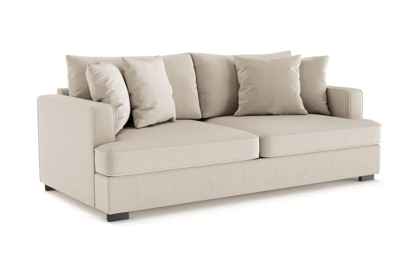 Rossita 3-seters Dyp Sofa i Kordfløyel - Greige - Møbler - Sofaer - Sofa 3 seter