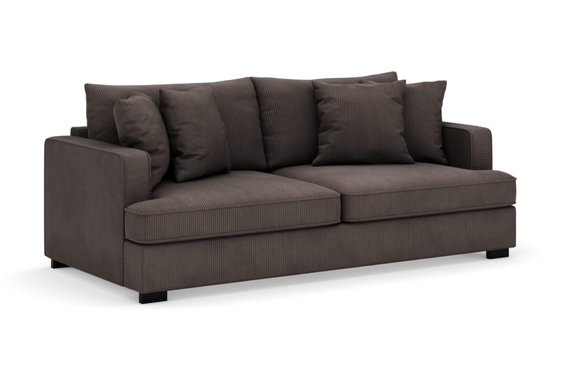 Rossita 3-seters Dyp Sofa i Kordfløyel - Mørkegrå - Møbler - Sofaer - Fløyel sofaer