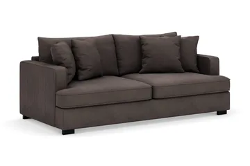 Rossita 3-seters Dyp Sofa i Kordfløyel - Mørkegrå - Møbler - Sofaer - Fløyel sofaer