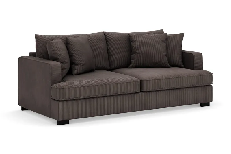 Rossita 3-seters Dyp Sofa i Kordfløyel - Mørkegrå - Møbler - Sofaer - Fløyel sofaer