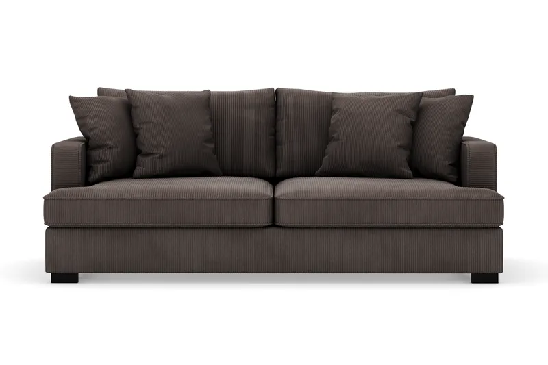 Rossita 3-seters Dyp Sofa i Kordfløyel - Mørkegrå - Møbler - Sofaer - Fløyel sofaer