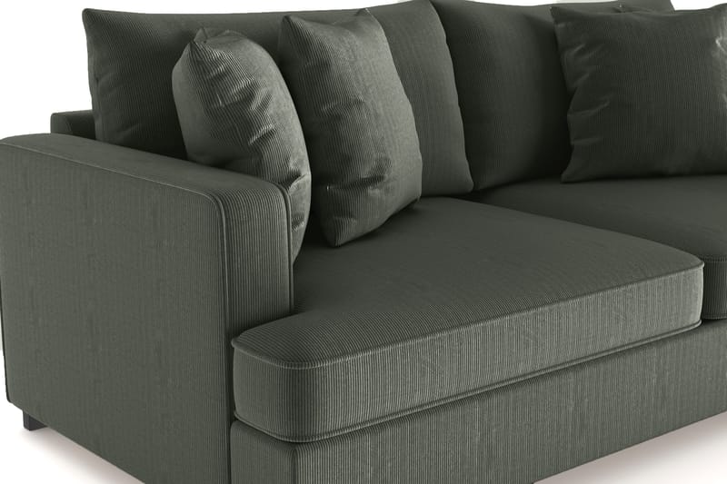 Rossita 3-seters Dyp Sofa i Kordfløyel - Mørkegrønn - Møbler - Sofaer - Sofa 3 seter