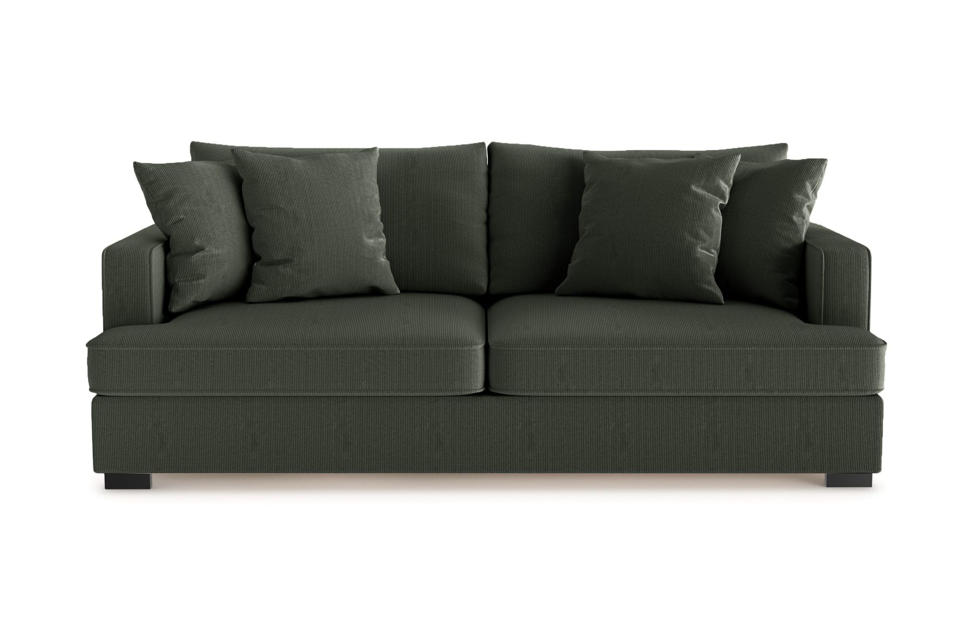 Rossita 3-seters Dyp Sofa i Kordfløyel - Mørkegrønn
