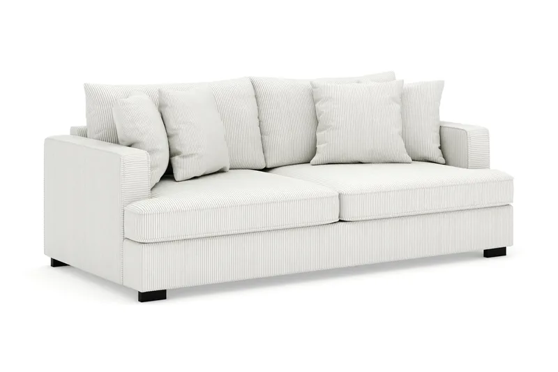 Rossita 3-seters Dyp Sofa i Kordfløyel - Offwhite - Møbler - Sofaer - Fløyel sofaer