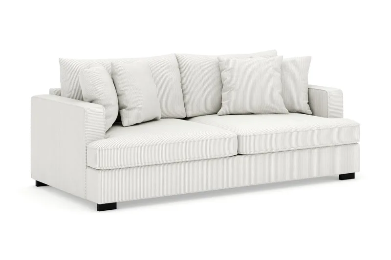 Rossita 3-seters Dyp Sofa i Kordfløyel - Offwhite - Møbler - Sofaer - Fløyel sofaer