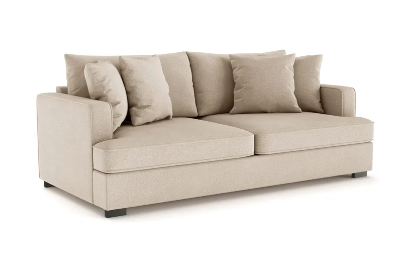 Rossita 3-seters Dyp Sofa i Stoff - Beige - Møbler - Sofaer - Sofa 3 seter