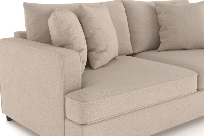 Rossita 3-seters Dyp Sofa i Stoff - Beige - Møbler - Sofaer - Sofa 3 seter