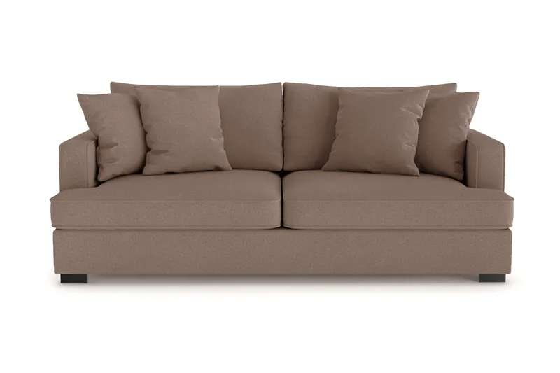 Rossita 3-seters Dyp Sofa i Stoff - Brun - Møbler - Sofaer - Sofa 3 seter