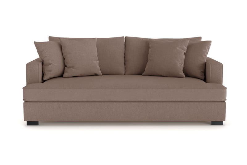 Rossita 3-seters Dyp Sofa med Hel Pute i Stoff - Brun - Møbler - Sofaer - Sofa 3 seter