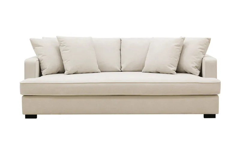 Rossita 3-seters Dyp Sofa med Hel Pute i Stoff - Beige - Møbler - Sofaer - Sofa 3 seter