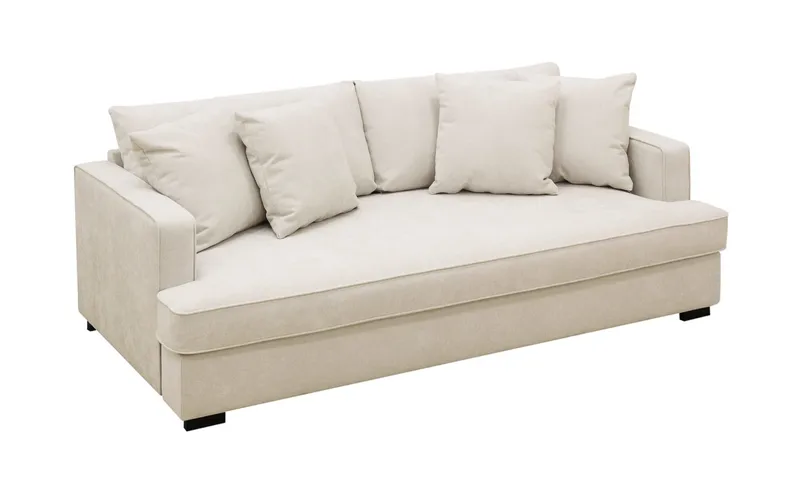Rossita 3-seters Dyp Sofa med Hel Pute i Stoff - Beige - Møbler - Sofaer - Sofa 3 seter