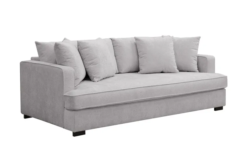 Rossita 3-seters Dyp Sofa med Hel Pute i Chenille - Grå - Møbler - Sofaer - Sofa 3 seter