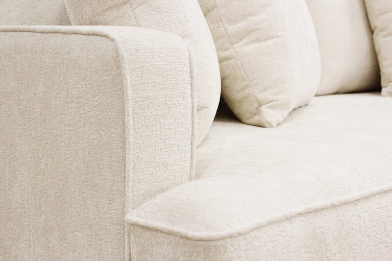 Rossita 3-seters Dyp Sofa med Hel Pute i Chenille - Beige - Møbler - Sofaer - Sofa 3 seter