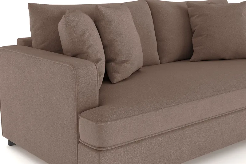 Rossita 3-seters Dyp Sofa med Hel Pute i Stoff - Brun - Møbler - Sofaer - Sofa 3 seter