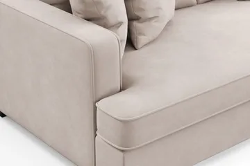 Rossita 3-seters Dyp Sofa med Hel Pute i Fløyel - Beige - Møbler - Sofaer - Fløyel sofaer