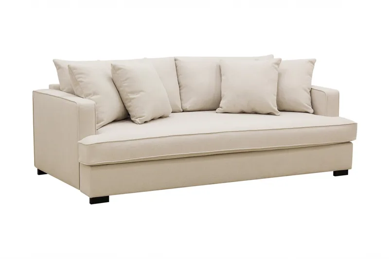 Rossita 3-seters Dyp Sofa med Hel Pute i Bouclé - Beige - Møbler - Sofaer - Sofa 3 seter
