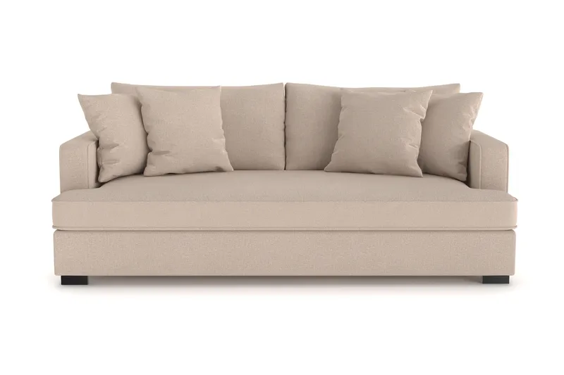 Rossita 3-seters Dyp Sofa med Hel Pute i Stoff - Beige - Møbler - Sofaer - Sofa 3 seter
