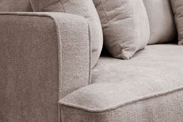 Rossita 3-seters Dyp Sofa med Hel Pute i Chenille - Grå / Brun - Møbler - Sofaer - Sofa 3 seter