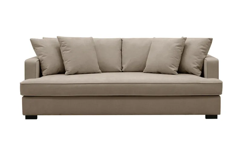 Rossita 3-seters Dyp Sofa med Hel Pute i Stoff, Brun